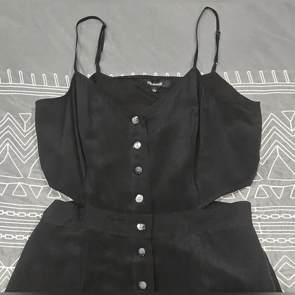 Madewell Black Silk Jumpsuit Size 4 - Picture 2 of 8